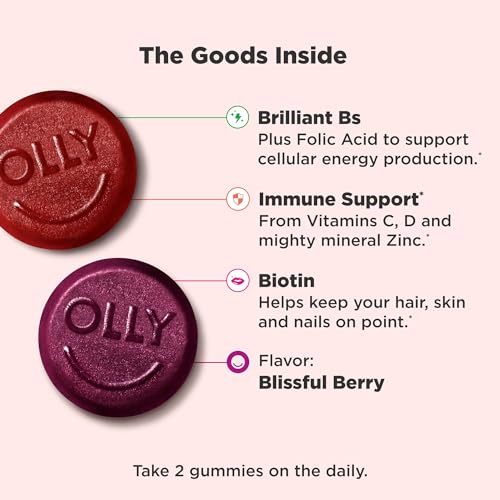 Olly Women's Multivitamin Gummy, B Vitamins, Vitamin A, C, D & E, Supports a Healthy Immune System, Bone Health & Fills Nutritional Gaps -  Berry, 130 Count