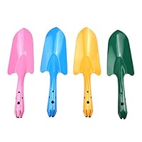 Annymall Mini Colorful Metal Garden Hand Shovel, Flower Soil Planting Digging Transplanting Light Duty Tools for Children,Women, Seniors with Arthritis - 4 Pieces Set (Random Color)