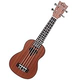Haibei 21 Inch Soprano Ukulele Uke Lu-21 Soprano Ukulele Rosewood Fingerboard& Face Board & Side Board Conscuted of Sapele 15 Frets Ukulele Round Heart Pattern Laser Engraving Sound Hole Brown+free Ukulele Bag