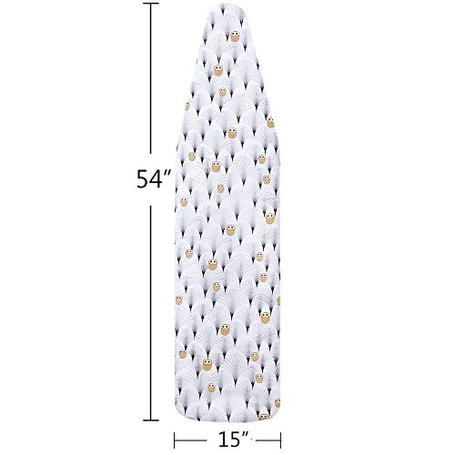 MZXcuin 15” x 54” Padded Ironing Board Cover Scorch Resistant, Cotton Iron Cover with Padding
