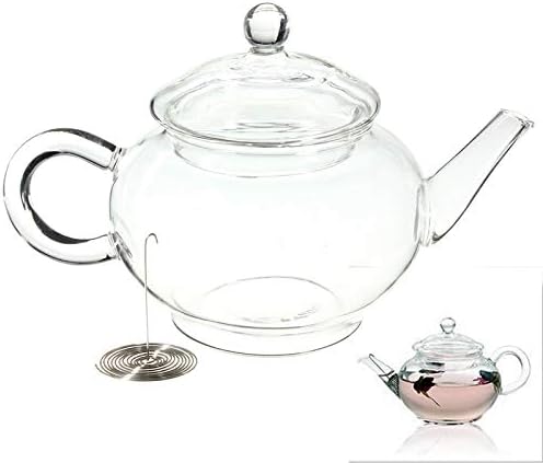 Beautiful 250Ml / 8.5 Oz Durable Borosilicate Glass Teapot with Infusion Heat-Resistant Bottle for Tea Coffee