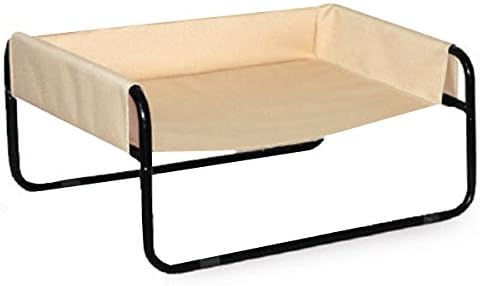 Dog Bed Innovative Raised Hygienic with Strong Metal Frame (Beige 65 x 50cm)
