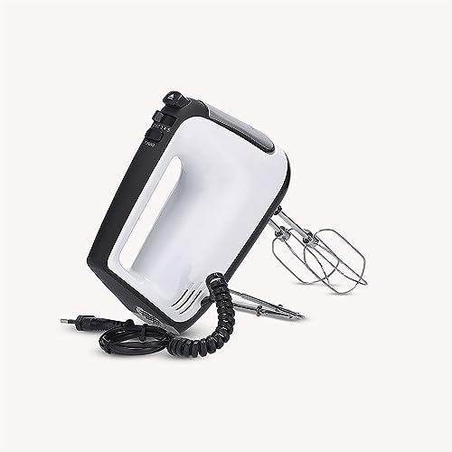Misturador com cabo espiral, 400 W, 5 velocidades, função Turbo, preto e branco HM 3830