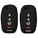 2Pcs Coolbestda Silicone 4buttons Flip Key Fob Remote Skin Cover Protector Keyless Entry Case for Kia Sorento Sportage Rio Soul Forte Optima Carens Black