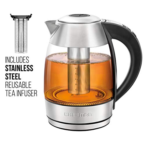 Chefman 1.8L Digital Electric Glass Kettle+ w/ RapidBoiling & 7