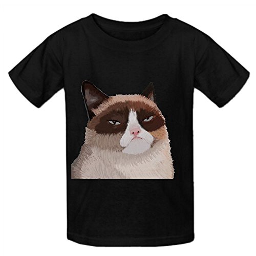 Grumpy Cat Oog Unisex Crew Neck Print T-shirt Black