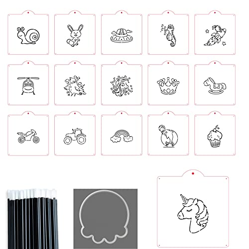 WEBAKIN Round PYO Cookie Cutter and 16 Pieces PYO Cookie Stencils Paint