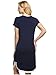 Ekouaer Women's Sleepwear Nightshirts Short Sleeves Lounging Gown (Blue, Large)