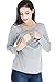 Smallshow Women's 3 Pcs Nursing Top Set for Breastfeeding, Black-Grey-Blue, Medium