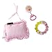 Best Baby Shower Gifts Boys or Girls, New Baby Bundle with Winnie The Pooh New Baby Announcement Gift, Teether & Rattle (Pink-Girl)