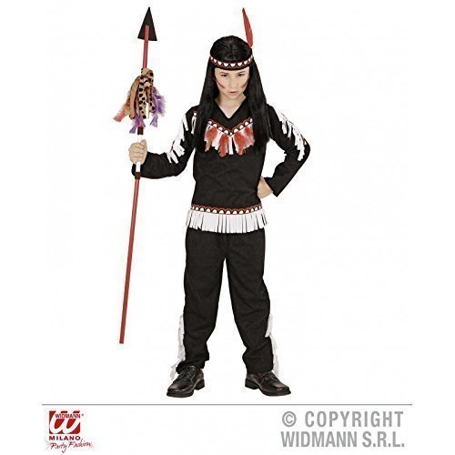 Lively Moments schwarzes Kinder - Kostüm Indian Boy (Coat, Hose, Stirnband) Kinderkostüm Gr. 4 - 5 Jahre ca. 116 cm