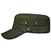 Men's Cotton Flat Top Peaked Baseball Twill Army Millitary Corps Hat Cap Visor