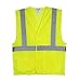 SHORFUNE High Visibility Safety Jackets with Pockets and Reflective Strips, Loop and Hook, Yellow, ANSI/ISEA Standards, L-XL