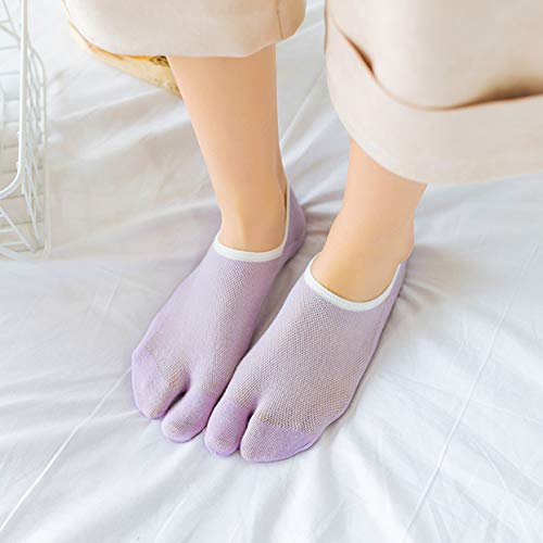 Women No Show Tabi Split Toe Socks Footies Low Cut Flats Non Slip Shoe Liner