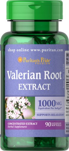 Puritan's Pride Valerian Root 1000 mg-90 Softgels