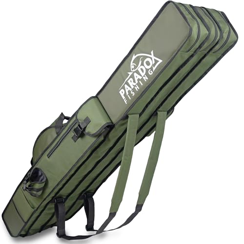 Paradox Fishing Rutentasche 150cm 4 Fächer I Angeltasche Rutentasche Rutenfutteral - Angelrutentasche (grün)