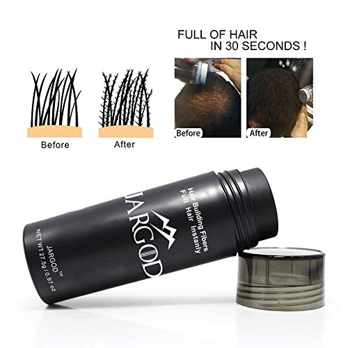 JARGOD Hair Building Fibers Hair fibers for Thining Hair Choose your color (Black)