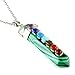 BEADNOVA 7 Chakra Synthetic Malachite Gemstone Necklace Hexagonal Healing Pendant Necklace Stainless Steel Chain 18