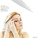 Tweezers Eyebrow Hair Removal Tool by DERMATOOL - Precision Pointed and Slant Tweezer Set with Scissors in Stainless Steel, FREE Leather Case