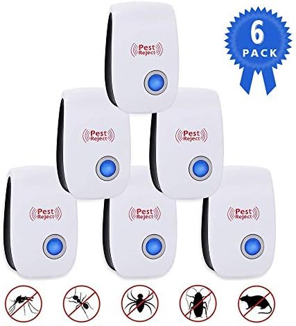 Ultrasonic Vermin Repeller - 2019 Newest Electronic Vermin Control Ultrasonic Repellent Indoor Plug, Non-toxic for Humans & Pets, Best Indoor Vermin Control Device, 6 Packs