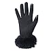 Womens Winter Warm TouchScreen deerskin Texting Driving Lined Thick gloves Rabbit Fur Black by Dsane