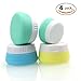 Soft Silicone Cosmetic Containers Cream Jar with Sealed Lid, 3 Pieces(20ml)+1 Pieces(10ml) - Food Grade Silicone - BPA Free - Great for Travel, Home and Outdoor (Blue & Yellow & Green & Green)