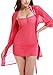 Adorneve Women's Elegant Kimono Lace Lingerie Sleepwear 4 Piece Set