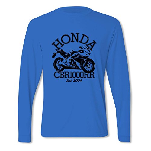Bang Tidy Clothing Men's Picture of Honda CBR1000RR Sleeved T Shirt Royal Blue M