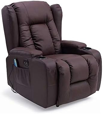 hsy Brown Multi-Function Massage Chair, Sofa Chair, Armchair Soft and Comfortable Armchairs, Sofa Chair Heatable Massage Chair Ultra-Soft Leather Fabric Sofa Chair, Armchair
