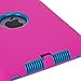 E LV Hybrid Armor Protection Defender Case Cover for iPad Mini / iPad Mini 2 / iPad Mini 3 with 1 Stylus and 1 Cleaning Cloth - [HOT PINK/TURQUOISE]