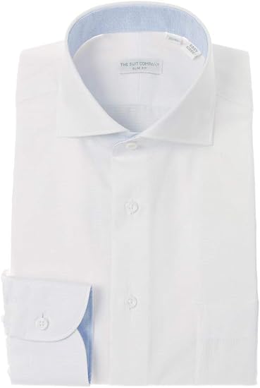 Amazon ザ スーツカンパニー ホリゾンタルカラードレスシャツ シャドーチェック Ec Slim Fit ホワイト 43 シャツ 通販