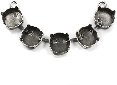 5 PCS 5 settings 12mm empty Cup chain Necklace center piece for SW crystals - Antique Silver