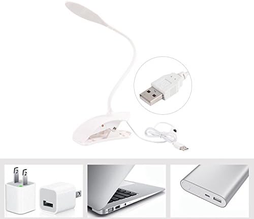 Szdw LED Book Light, Music Stand Light Lamp,Eye care desk lamp, Rechargeable and Flexible, Daylight White, Travel Light, Clip Light with Stand, for Reading at Night and eye-friendly with USB Cable & AC Charger