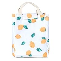 Insulated Reusable Lunch Bags - Thermal Lined Lunch Bag Lemon Design - Large Capacity Insulated Lunch Tote with Carry Handle - Waterproof Insulated Lunch Bags for Women by Spafford Co