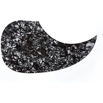 Musiclily Oversize Teardrop Acoustic Guitar Self-adhesive Pickguard for Martin D28 Style guitar, Black Pearl
