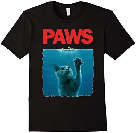 Mens Paws Kitten Meow Parody Funny Tshirt Cat Lover Gifts Large Black