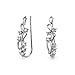 CZ Swirl Wire Ear Pin Climbers Crawlers Earrings For Women For Teen Round Cubic Zirconia .925 Sterling Silver