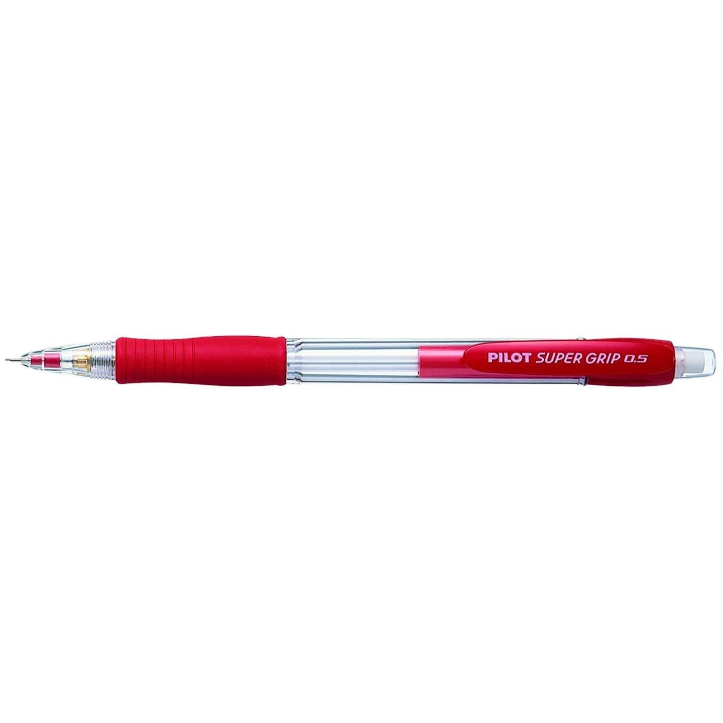 Pilot Super Grip H-185 Mechanical Refillable Pencil 0.5mm Red Trim (Box of 12)