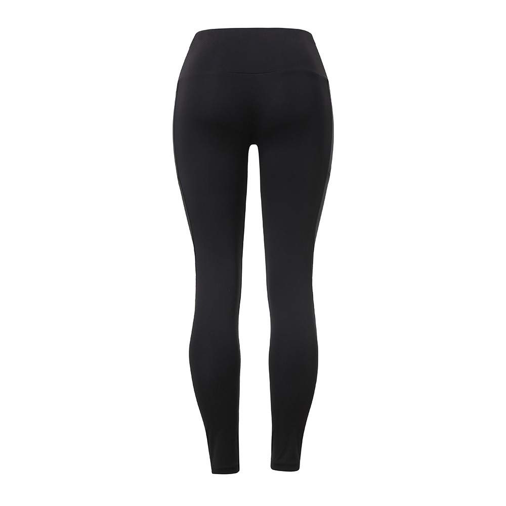 Smemek Leggings de Sport Femmes Pantalon de Yoga Leggings avec Poches Yoga Fitness Gym Pantalons de Sport Taille Haute (S, Noir-B)
