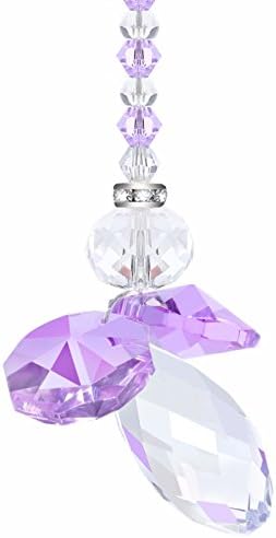 Anna Crystalword Rainbow Collection Crystal Guardian Angel Aurora Borealis For Home/Car & Porch Decor & Hangings Ornament (Light Purple)