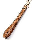 UTreers Wristlet Strap, Genuine Leather Keychain Wristlet KeyChain Hand Strap for Wallet Purse Clutch Cellphone Wristlet Key (B2 Brown)