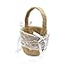 DGQ Burlap Flower Basket Vintage Retro Lace Bow Wedding Flower Girl Basket for Wedding Ceremony Party