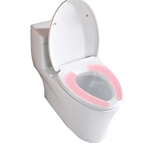 Owfeel Gel Toilet Seat Cushion Cover Pad for Bathroom Travelling Pink