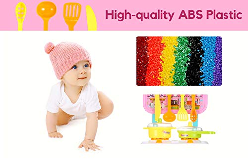 Ohomr Kids Household Playset Simulation Kitchen Toys Small Cart Pink