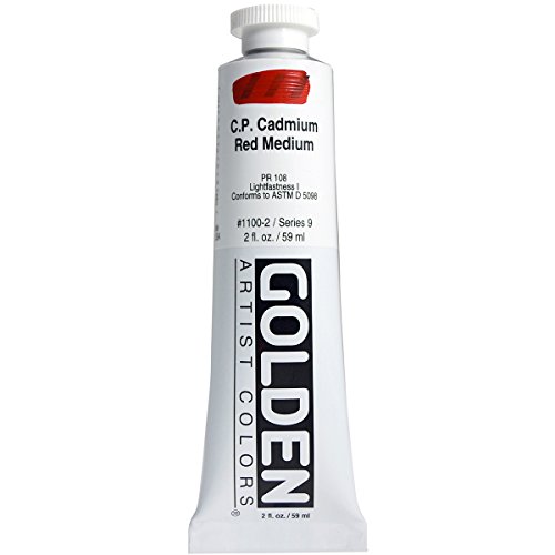 Golden Heavy Body Acrylic Paint, 2-Ounce, Cadmium Red Medium
