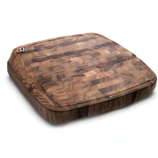 Ironwood Gourmet Acacia Wood Cutting Board With Juice Channel, Carolina Thick Square Chopping Board, 18