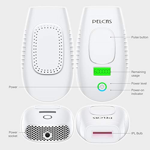 IPL Hair Removal System,PELCAS 600,000 Flashes Light Hair Removal Device Permanent Professional Full Body Hair Removal Epilator, 2 in 1 Functions Strengthen Version for Home Use