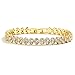 Mariell Cubic Zirconia Gold Tennis Bracelet for Brides, Wedding, Prom or Everyday - Real 14K Gold Plated