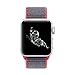 QIENGO Qifit New Nylon Sport Loop with Hook and Loop Fastener Adjustable Closure Wrist Strap Replacment Band for iwatch Apple Watch Series 1 /2 / 3,42mm,Electric Pink