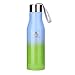 Amplim Triple Wall Vacuum Insulated Stainless Steel Sports Water Bottle. Ice Cold for 48 Hours! FDA Approved Food-Grade Materials, BPA Free, Eco-Friendly Travel Flask. 17 oz Green Blue